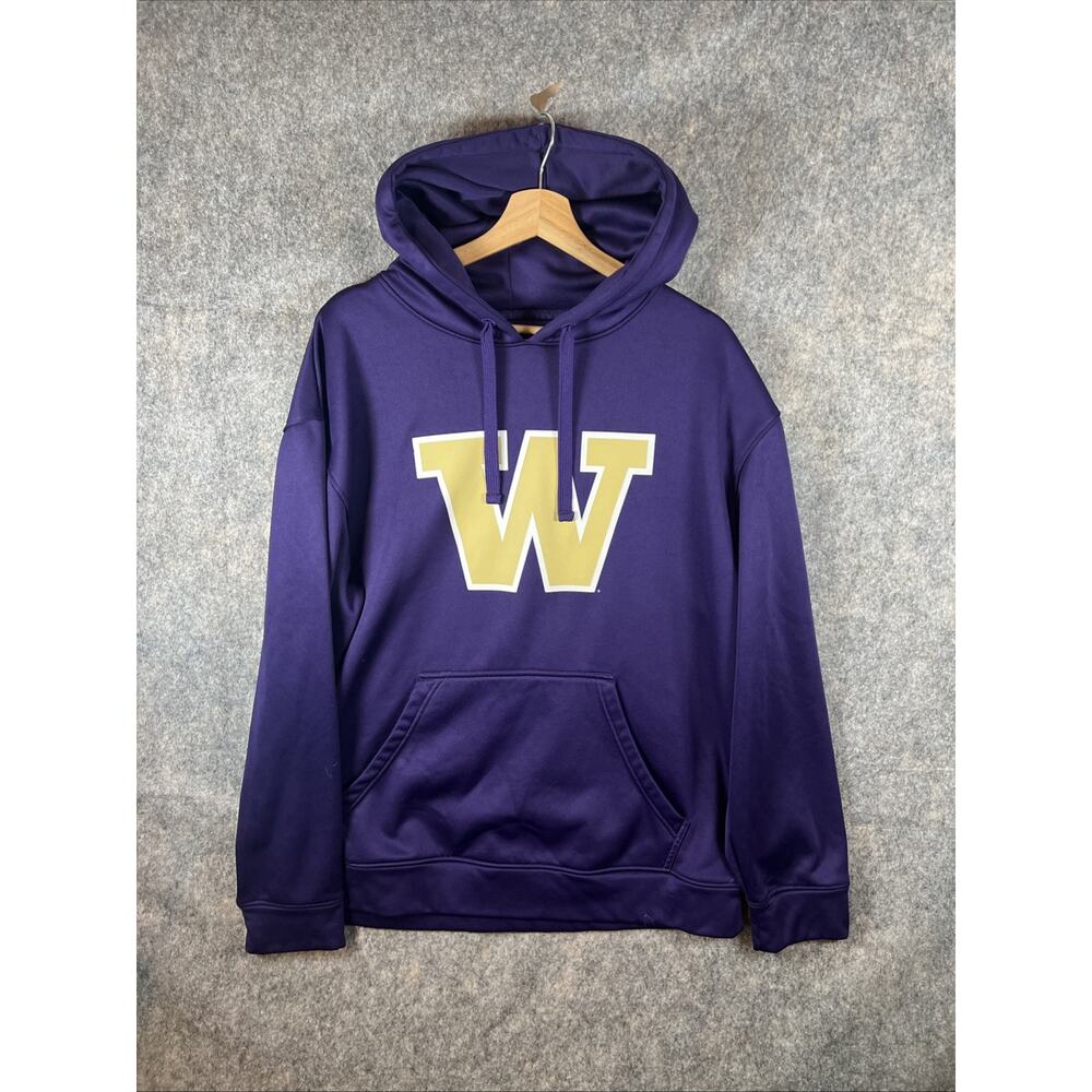 Washington Huskies Purple W Logo Mid weight Hoodie 100% Polyester Men’s Large